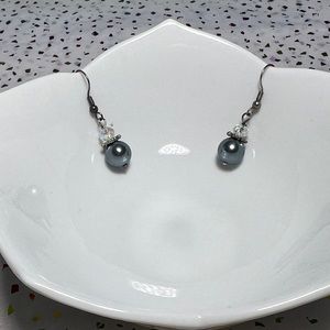 Pearl and Crystal Drop Earrings
